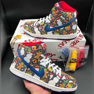 Size 9 - Nike SB Dunk High Ugly Christmas Sweater Special Box 2017